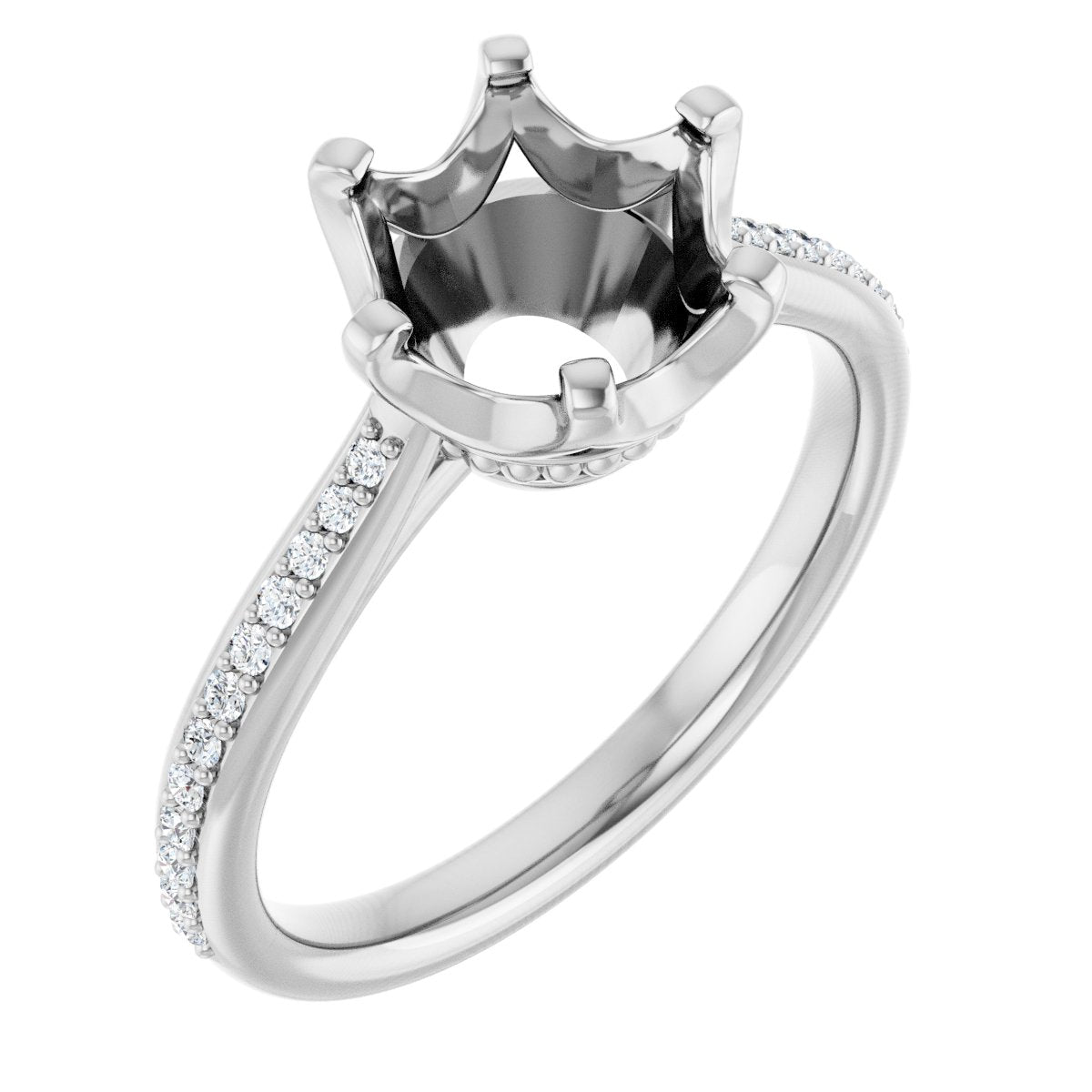 Semi-Set 1/8 CTW Round Solitaire Engagement Ring (8.2 Mm) - gallery - Series 122004
