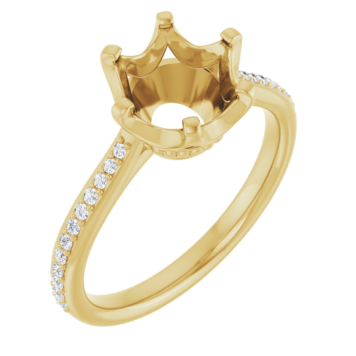 Semi-Set 1/8 CTW Round Solitaire Engagement Ring (8.2 Mm) - gallery - Series 122004