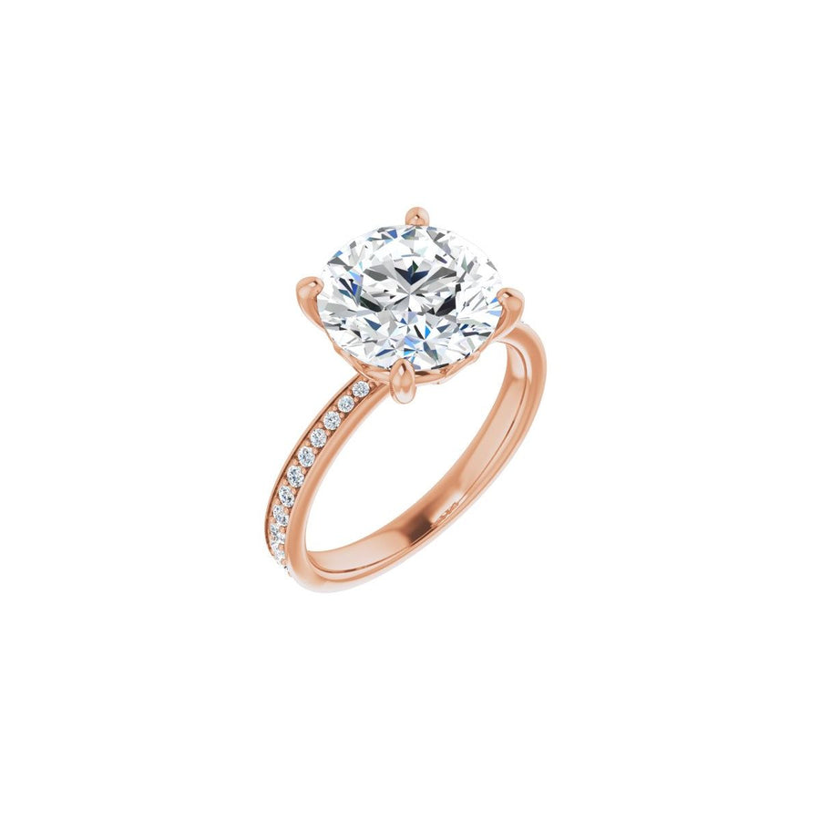 Natural Diamond Semi-Set 1/4 CTW Round Engagement Ring (10 Mm) - 14K Gold - Series 124170
