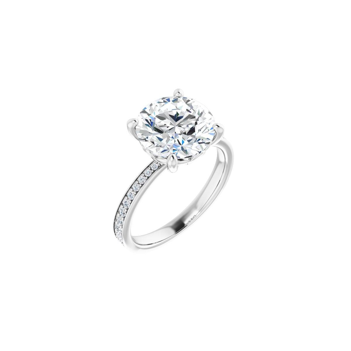 Natural Diamond Semi-Set 1/4 CTW Round Engagement Ring (10 Mm) - 14K Gold - Series 124170