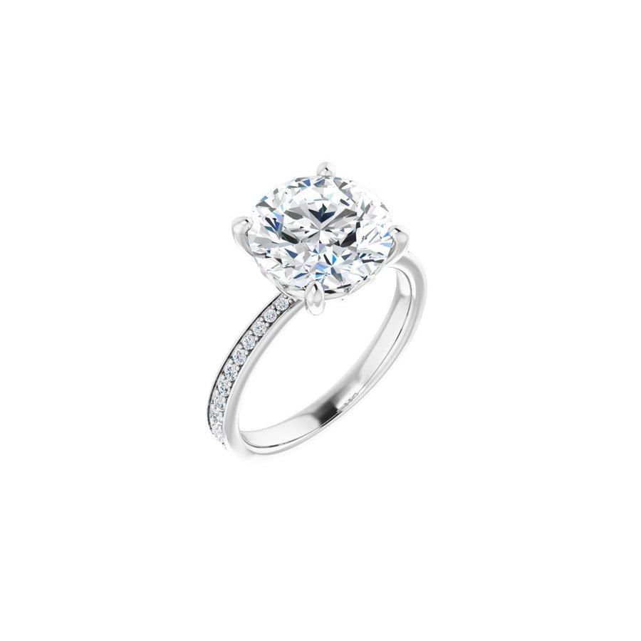 Natural Diamond Semi-Set 1/4 CTW Round Engagement Ring (10 Mm) - 14K Gold - Series 124170