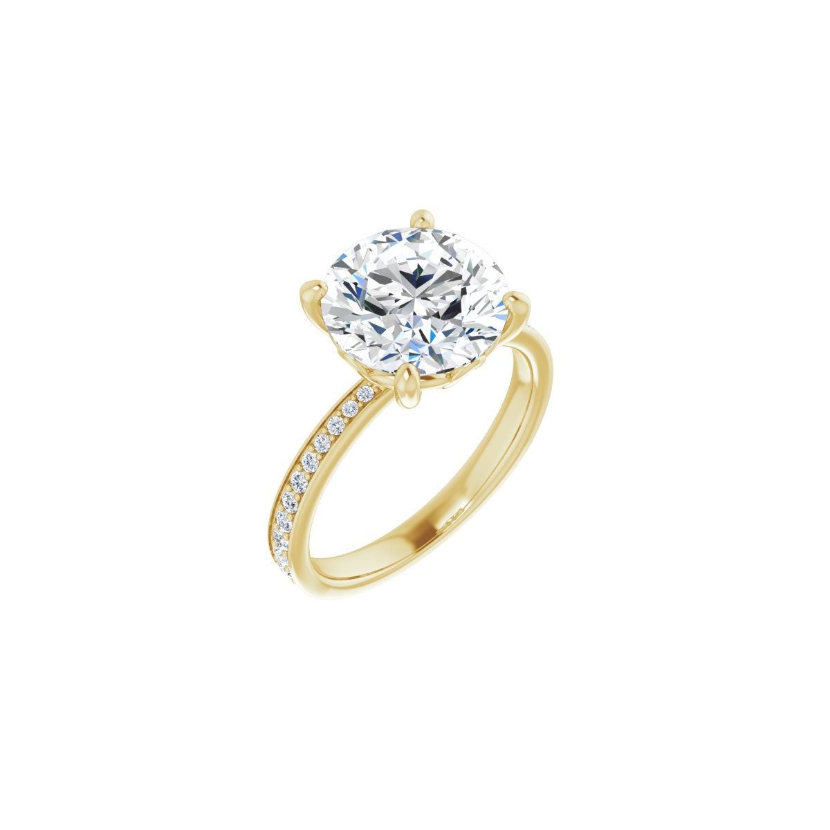 Natural Diamond Semi-Set 1/4 CTW Round Engagement Ring (10 Mm) - 14K Gold - Series 124170