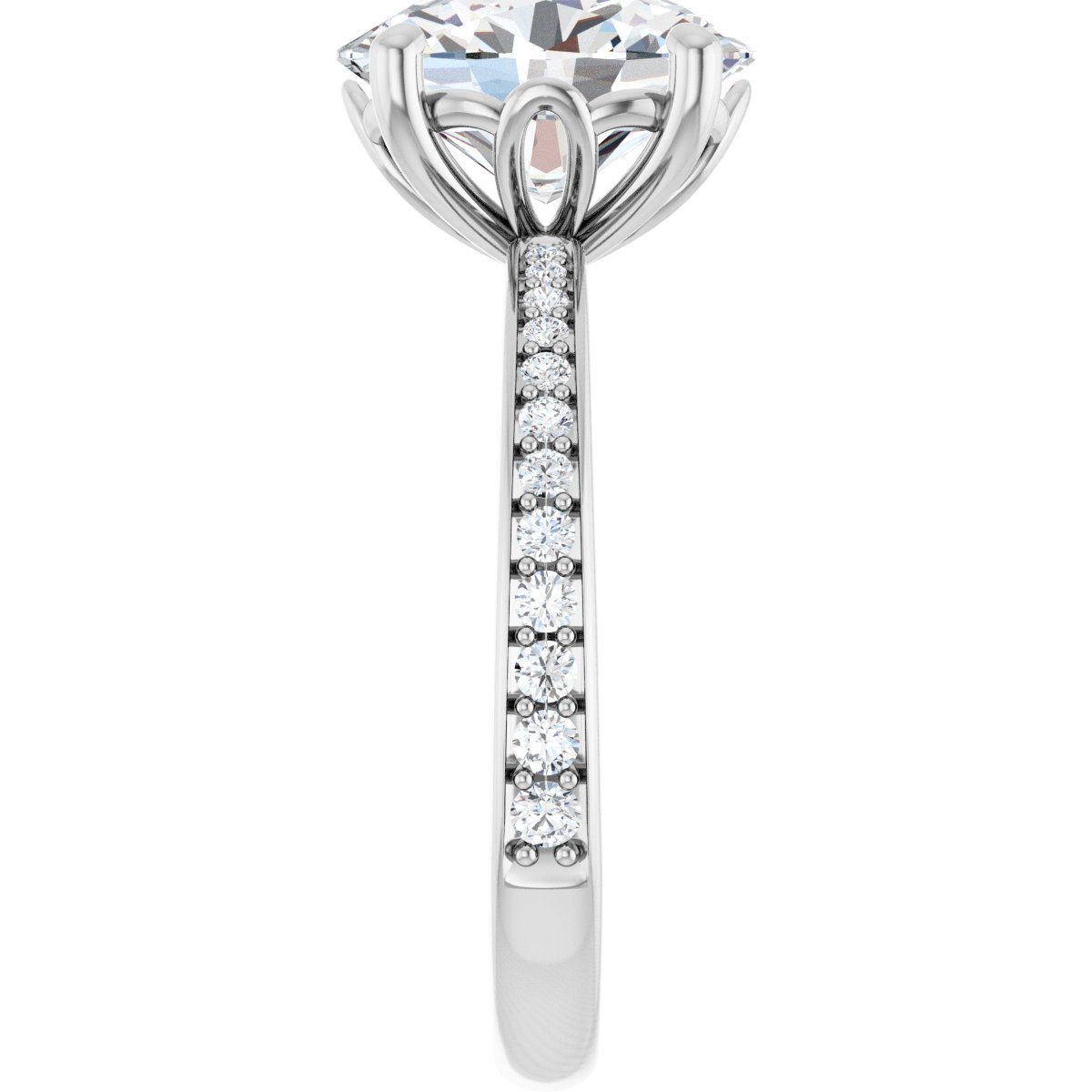 Semi-Set 1/4 CTW Oval Engagement Ring (10 X 8 Mm) - gallery - Series 124170