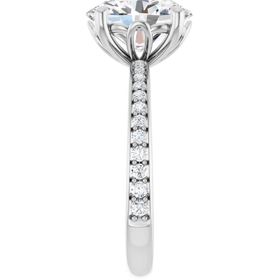 Semi-Set 1/4 CTW Oval Engagement Ring (10 X 8 Mm) - gallery - Series 124170