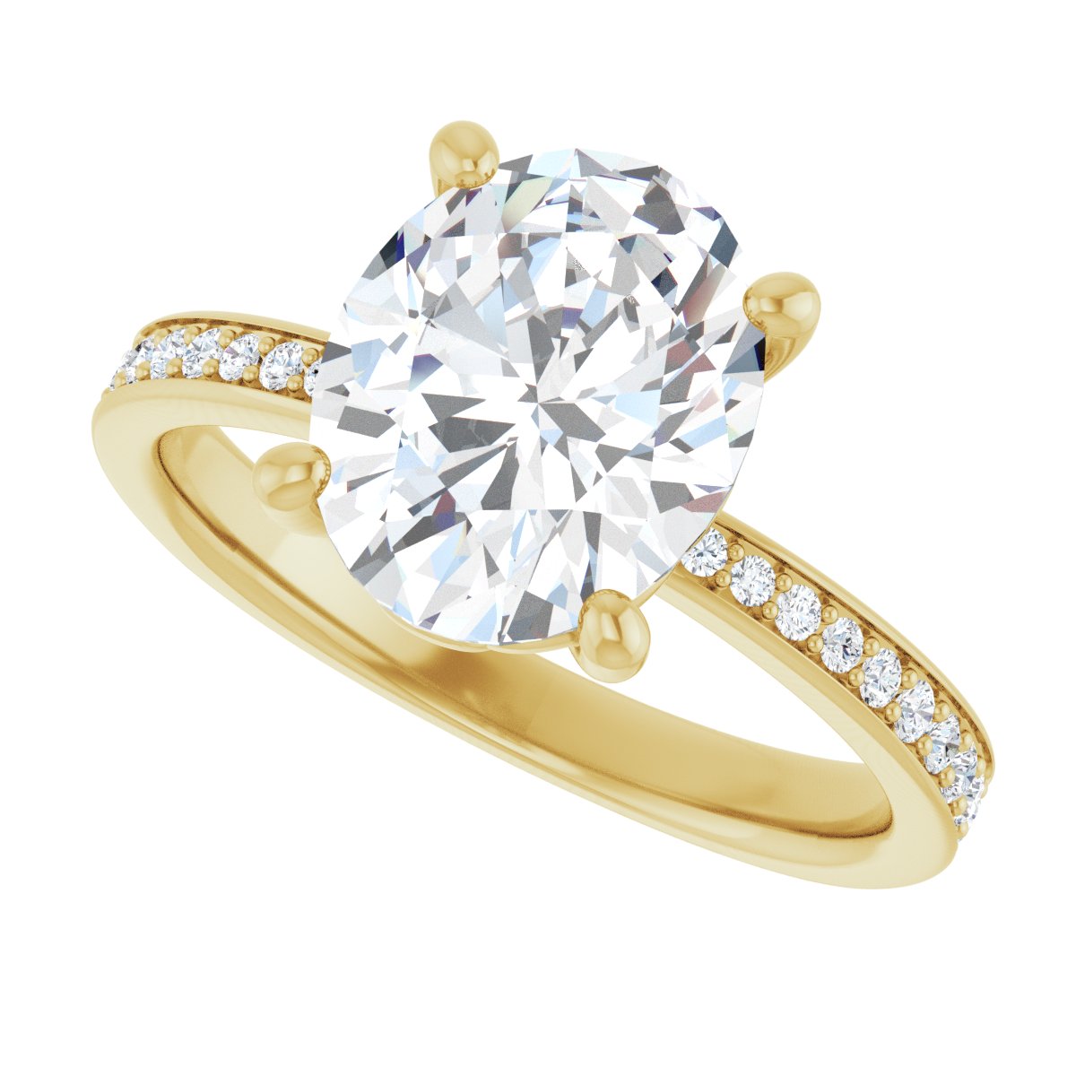 Semi-Set 1/4 CTW Oval Engagement Ring (10 X 8 Mm) - gallery - Series 124170