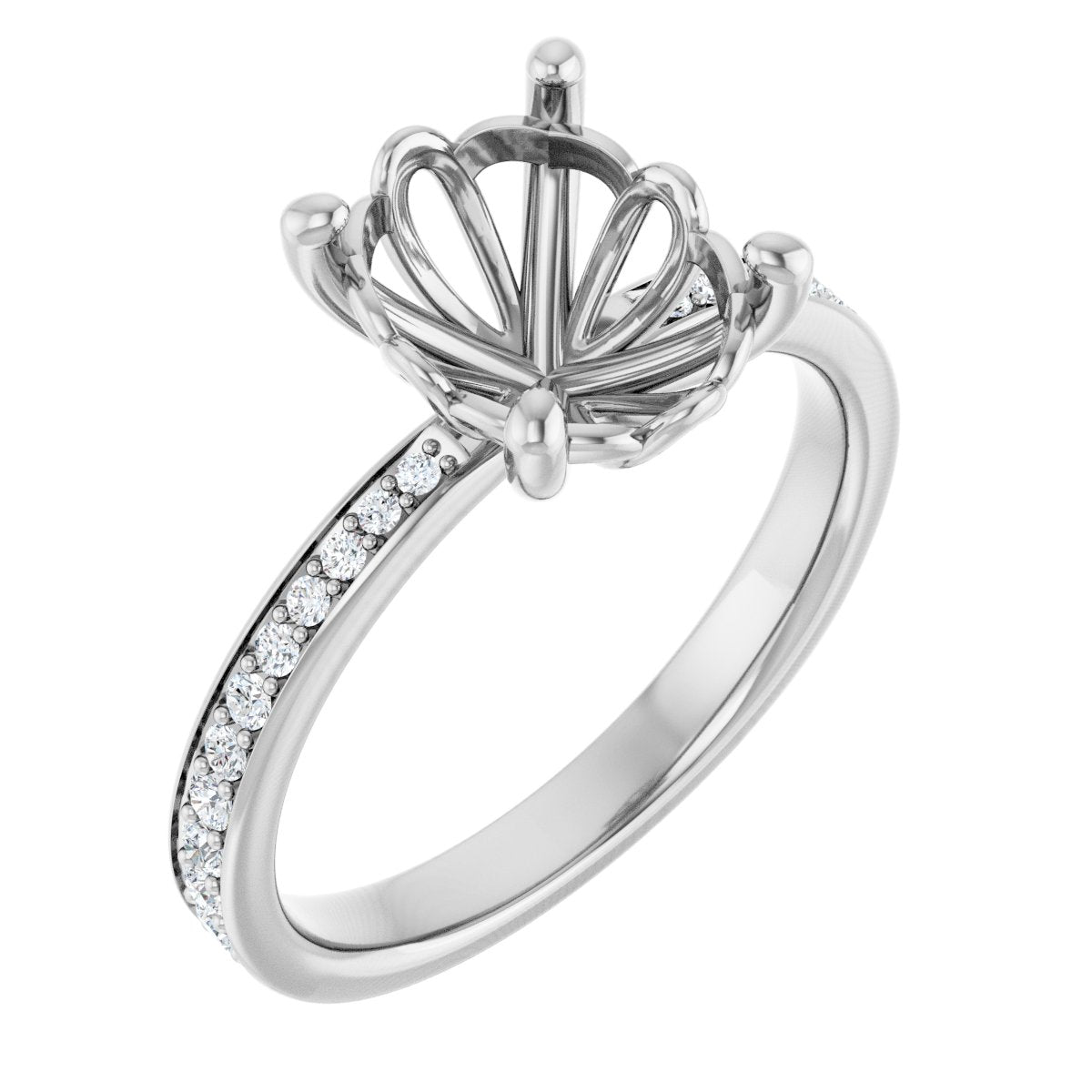 Semi-Set 1/4 CTW Oval Engagement Ring (10 X 8 Mm) - gallery - Series 124170