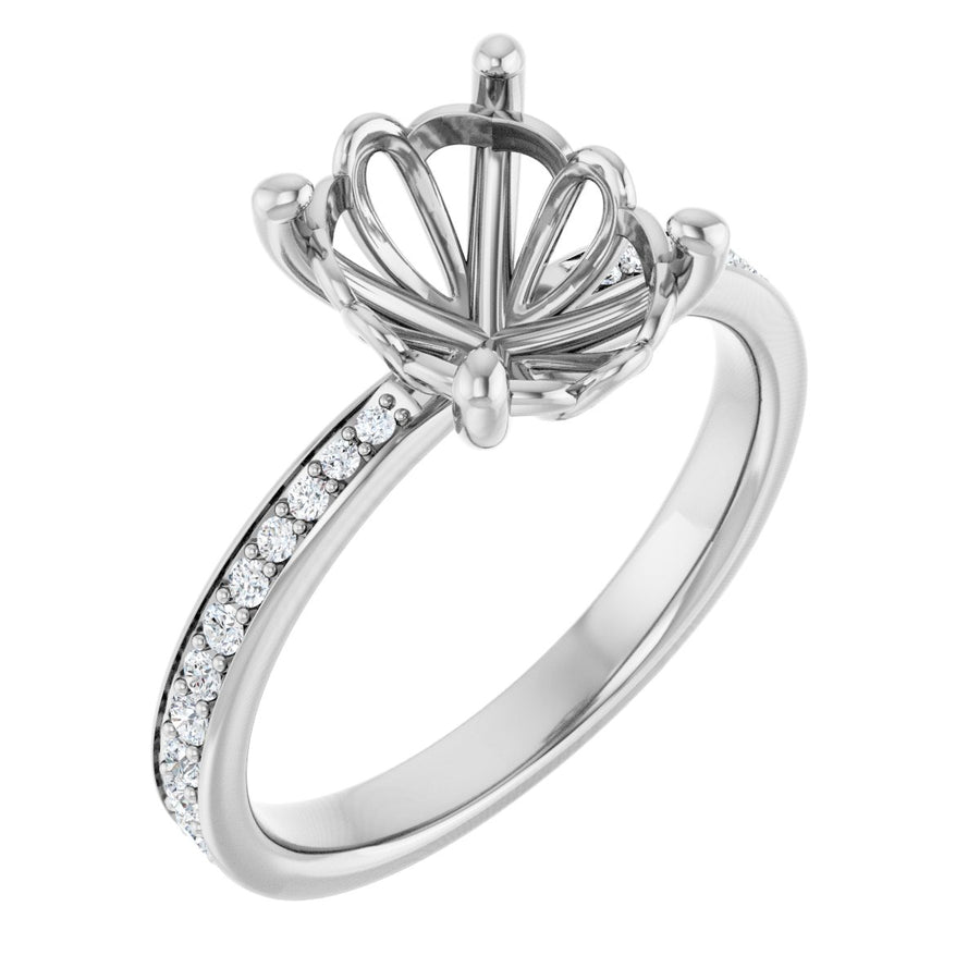 Semi-Set 1/4 CTW Oval Engagement Ring (10 X 8 Mm) - gallery - Series 124170