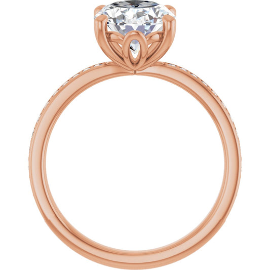 Semi-Set 1/4 CTW Oval Engagement Ring (10 X 8 Mm) - gallery - Series 124170