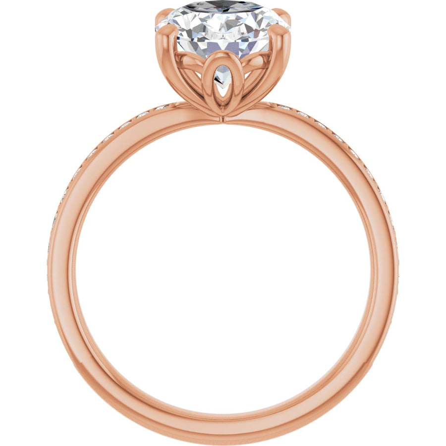 Semi-Set 1/4 CTW Oval Engagement Ring (10 X 8 Mm) - gallery - Series 124170