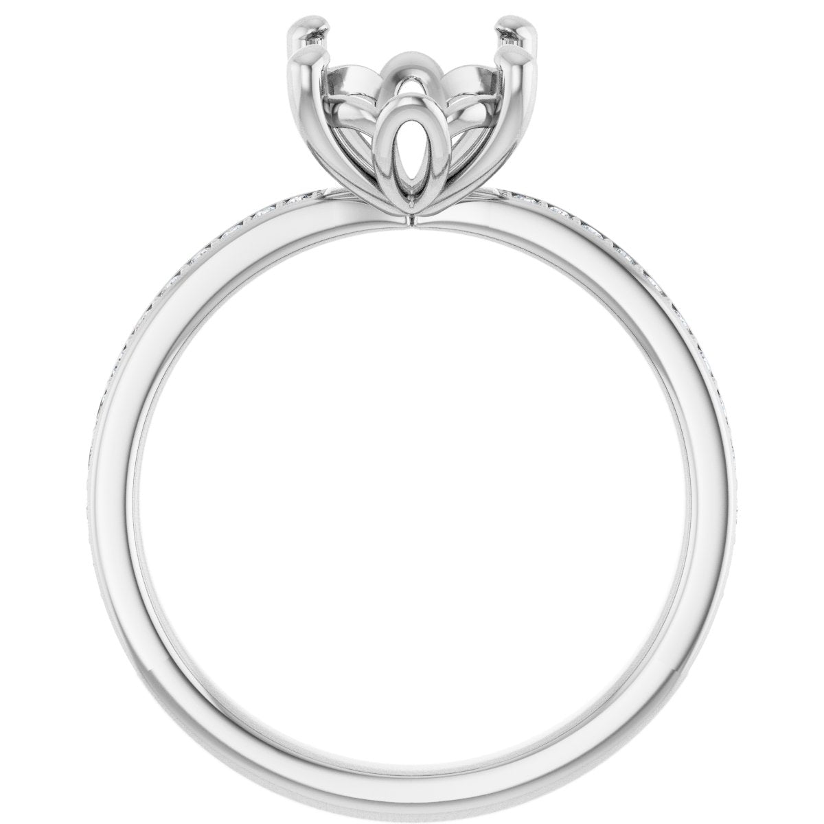 Semi-Set 1/4 CTW Oval Engagement Ring (10 X 8 Mm) - gallery - Series 124170