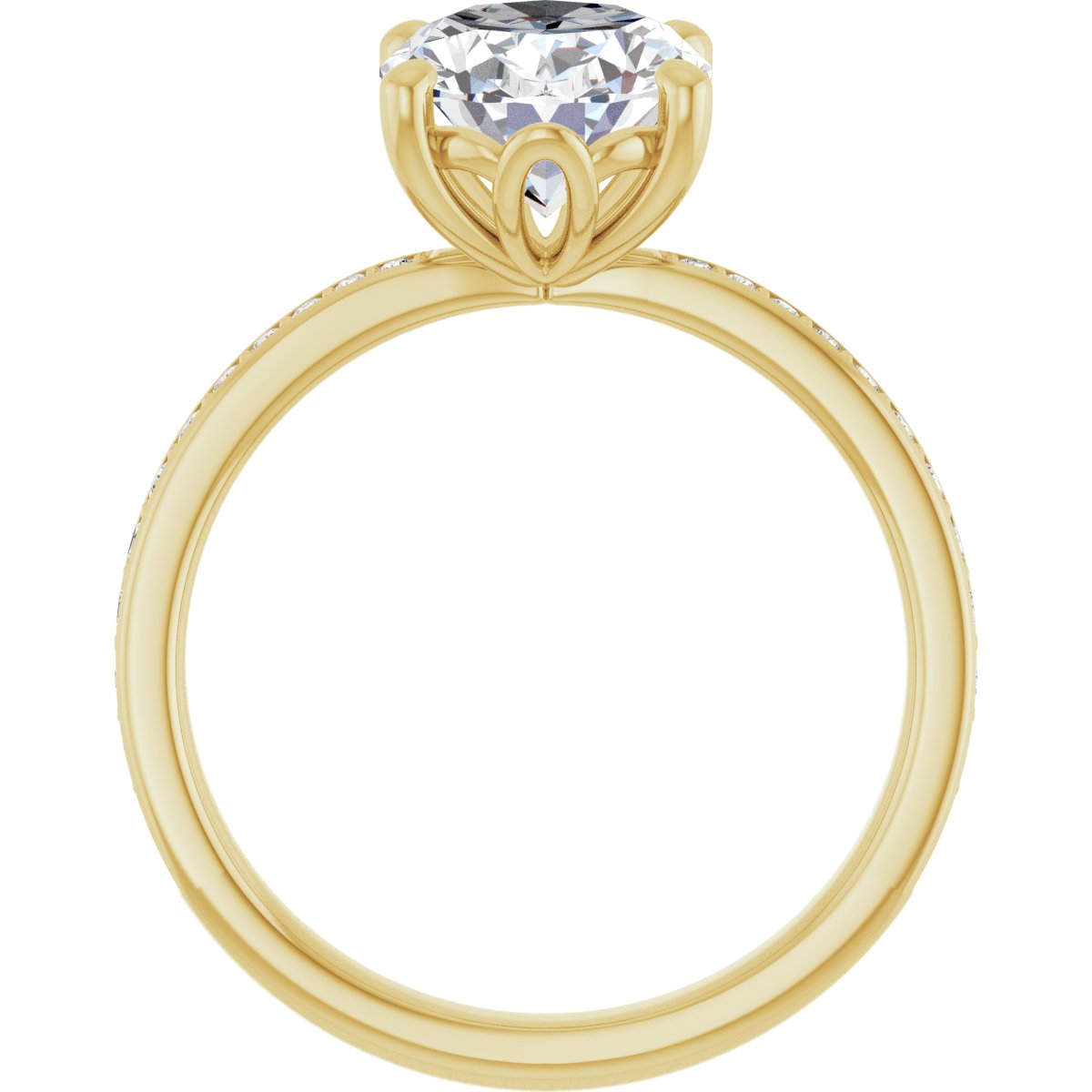 Semi-Set 1/4 CTW Oval Engagement Ring (10 X 8 Mm) - gallery - Series 124170