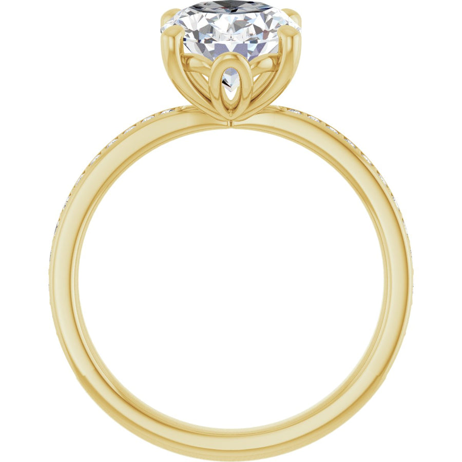 Semi-Set 1/4 CTW Oval Engagement Ring (10 X 8 Mm) - gallery - Series 124170