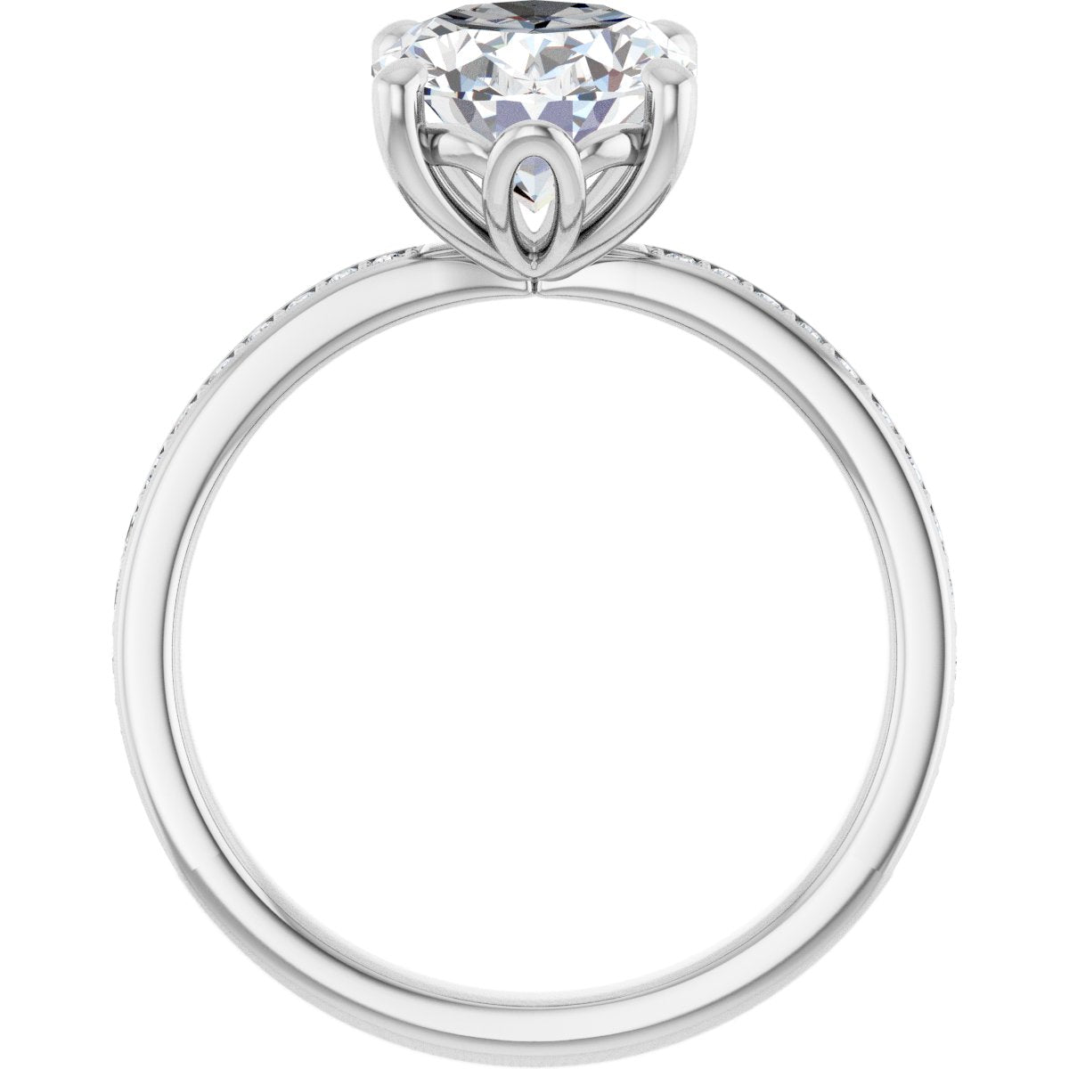 Semi-Set 1/4 CTW Oval Engagement Ring (10 X 8 Mm) - gallery - Series 124170