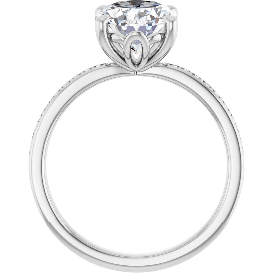 Semi-Set 1/4 CTW Oval Engagement Ring (10 X 8 Mm) - gallery - Series 124170