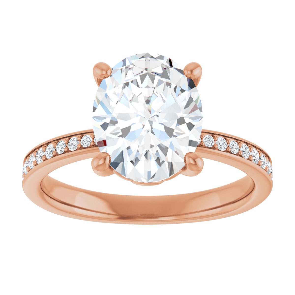 Semi-Set 1/4 CTW Oval Engagement Ring (10 X 8 Mm) - gallery - Series 124170