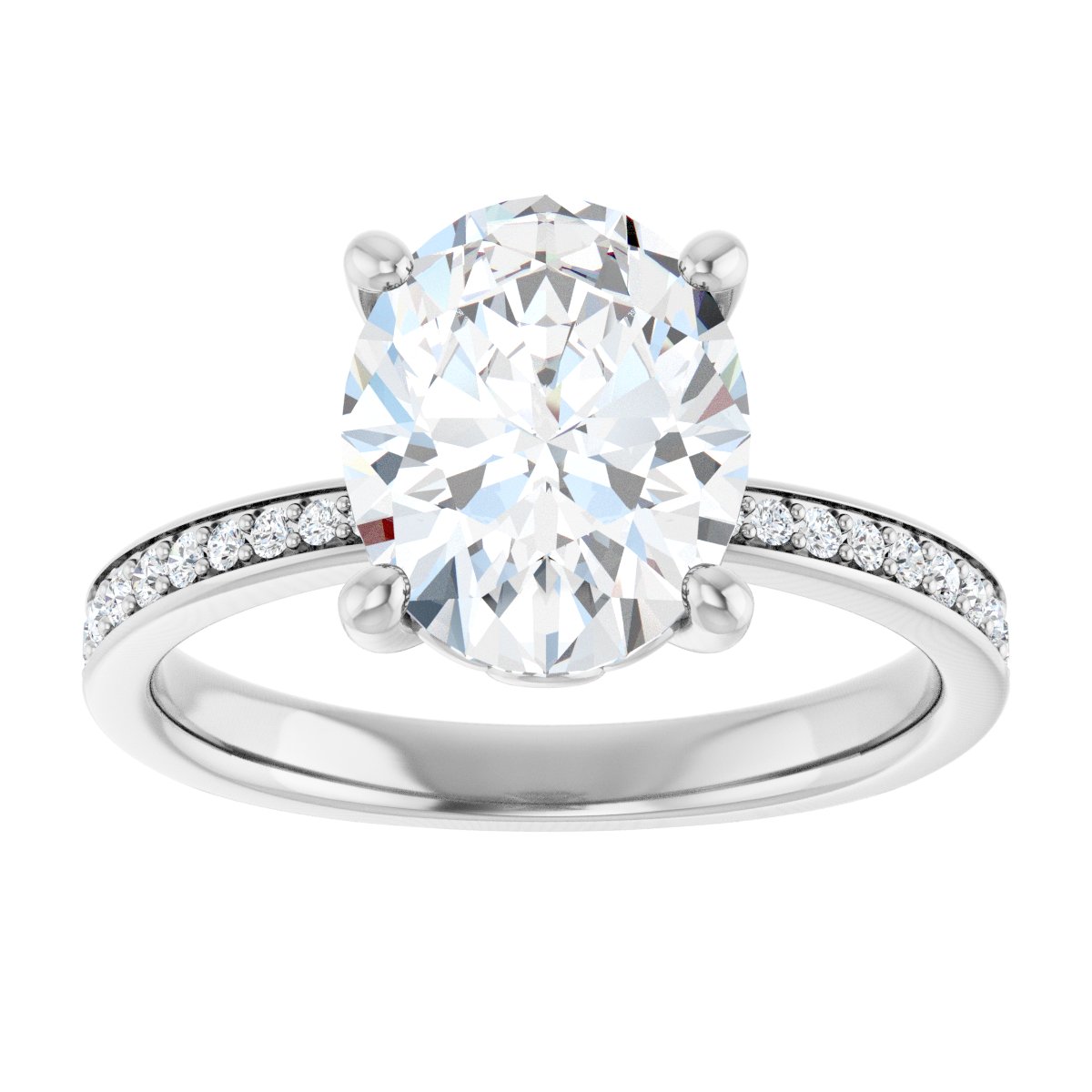 Semi-Set 1/4 CTW Oval Engagement Ring (10 X 8 Mm) - gallery - Series 124170