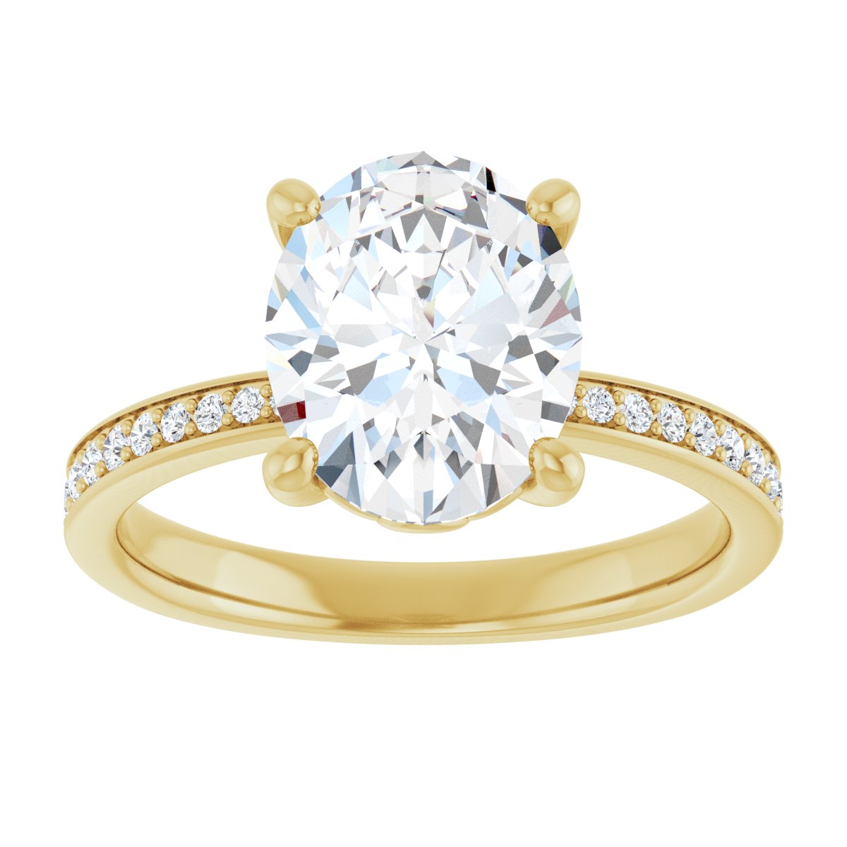 Semi-Set 1/4 CTW Oval Engagement Ring (10 X 8 Mm) - gallery - Series 124170