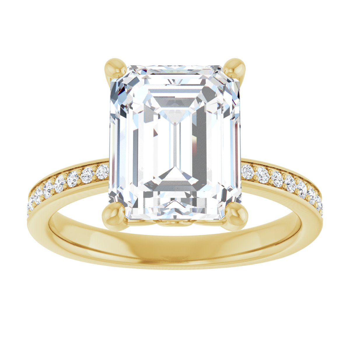 Semi-Set 1/4 CTW Emerald Engagement Ring (10 X 8 Mm) - gallery - Series 124170
