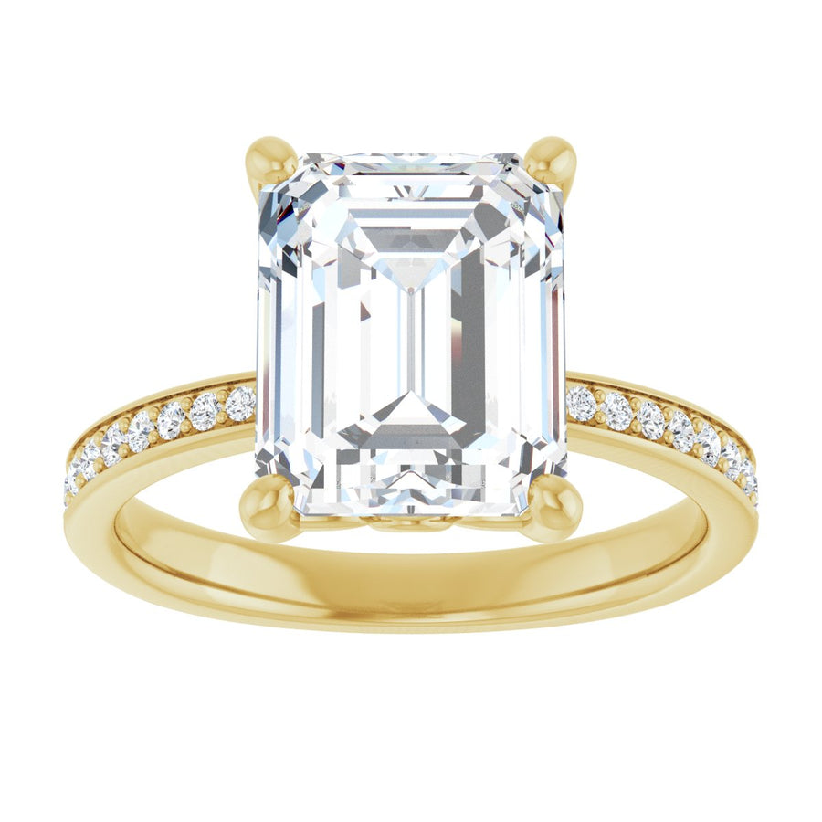 Semi-Set 1/4 CTW Emerald Engagement Ring (10 X 8 Mm) - gallery - Series 124170