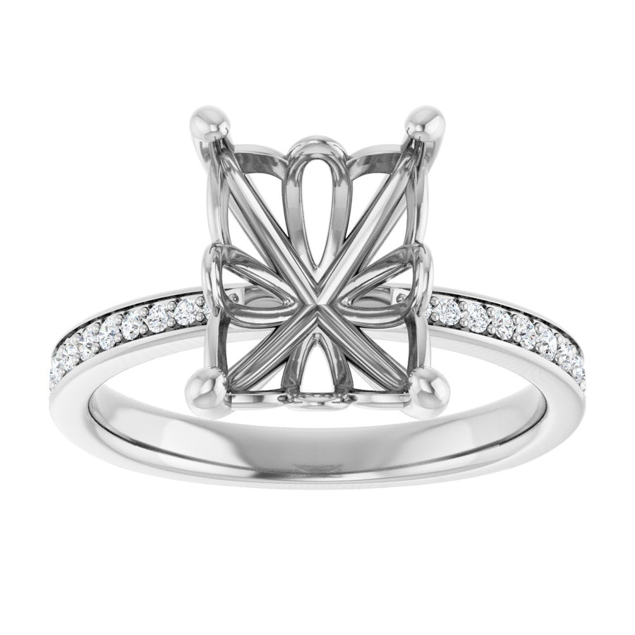 Semi-Set 1/4 CTW Emerald Engagement Ring (10 X 8 Mm) - gallery - Series 124170