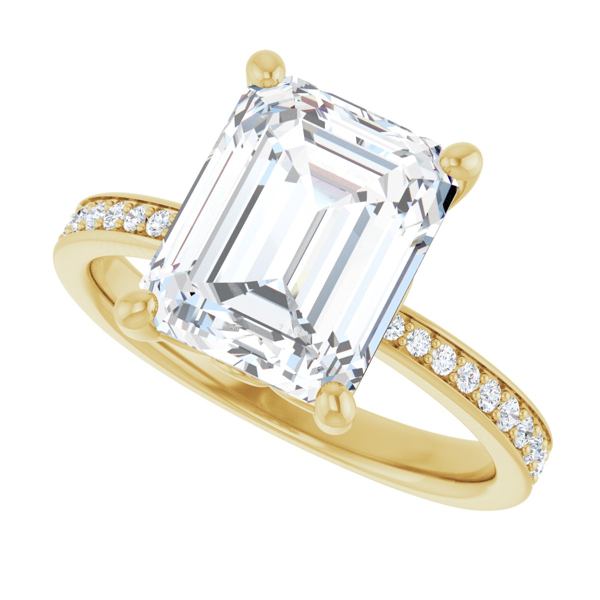 Semi-Set 1/4 CTW Emerald Engagement Ring (10 X 8 Mm) - gallery - Series 124170