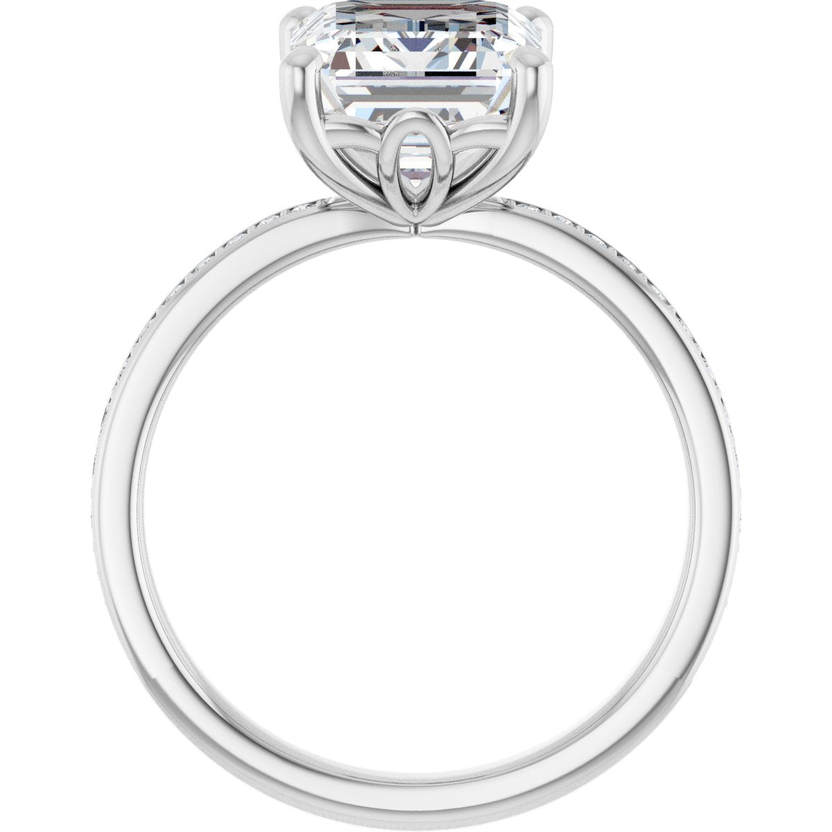 Semi-Set 1/4 CTW Emerald Engagement Ring (10 X 8 Mm) - gallery - Series 124170