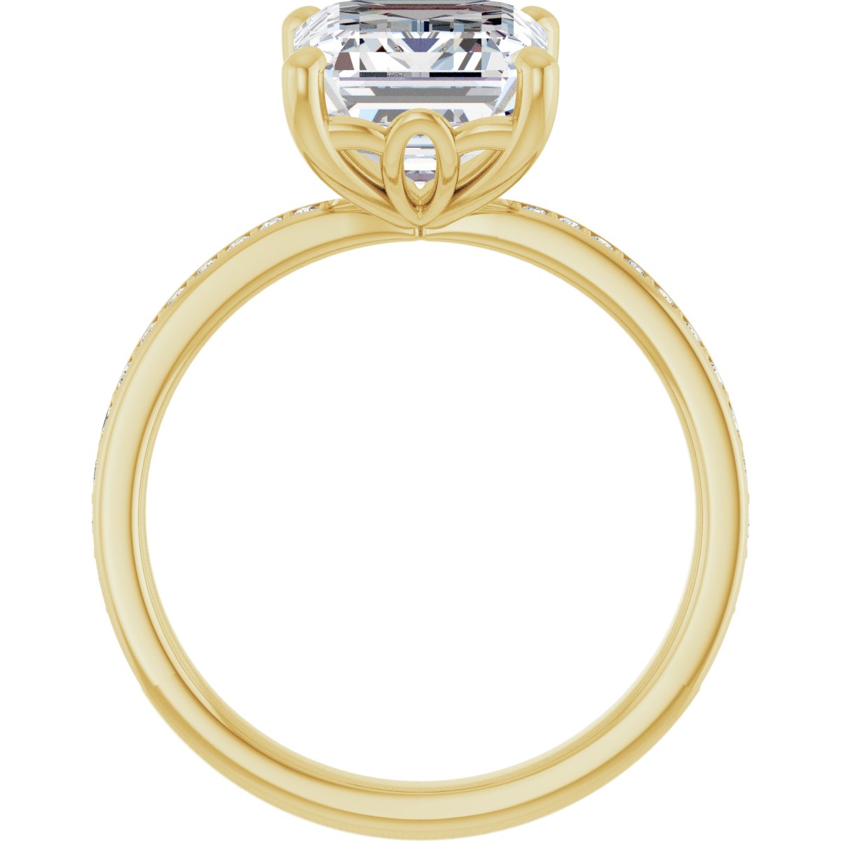 Semi-Set 1/4 CTW Emerald Engagement Ring (10 X 8 Mm) - gallery - Series 124170