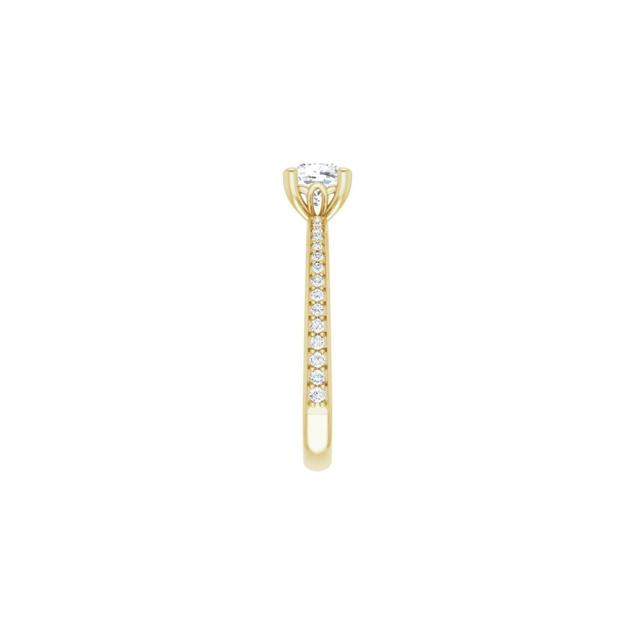 Semi-Set 1/6 CTW Cushion Engagement Ring (5 X 5 Mm) - gallery - Series 124170