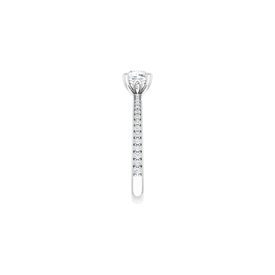 Semi-Set 1/6 CTW Cushion Engagement Ring (5 X 5 Mm) - gallery - Series 124170