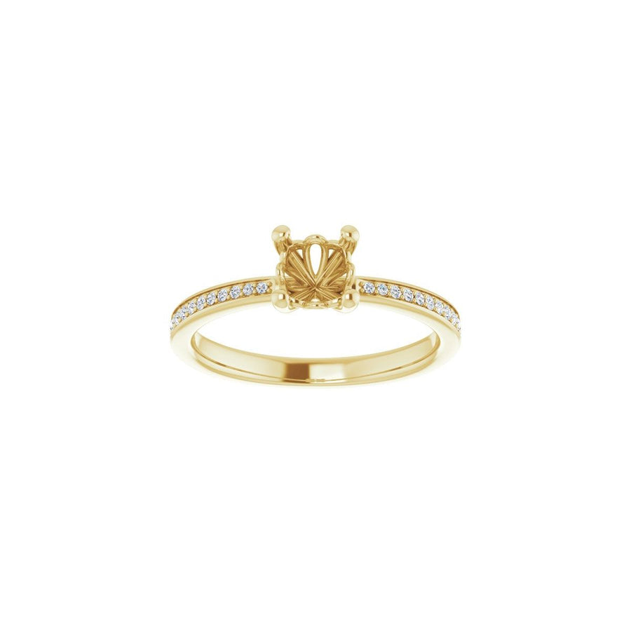 Semi-Set 1/6 CTW Cushion Engagement Ring (5 X 5 Mm) - gallery - Series 124170