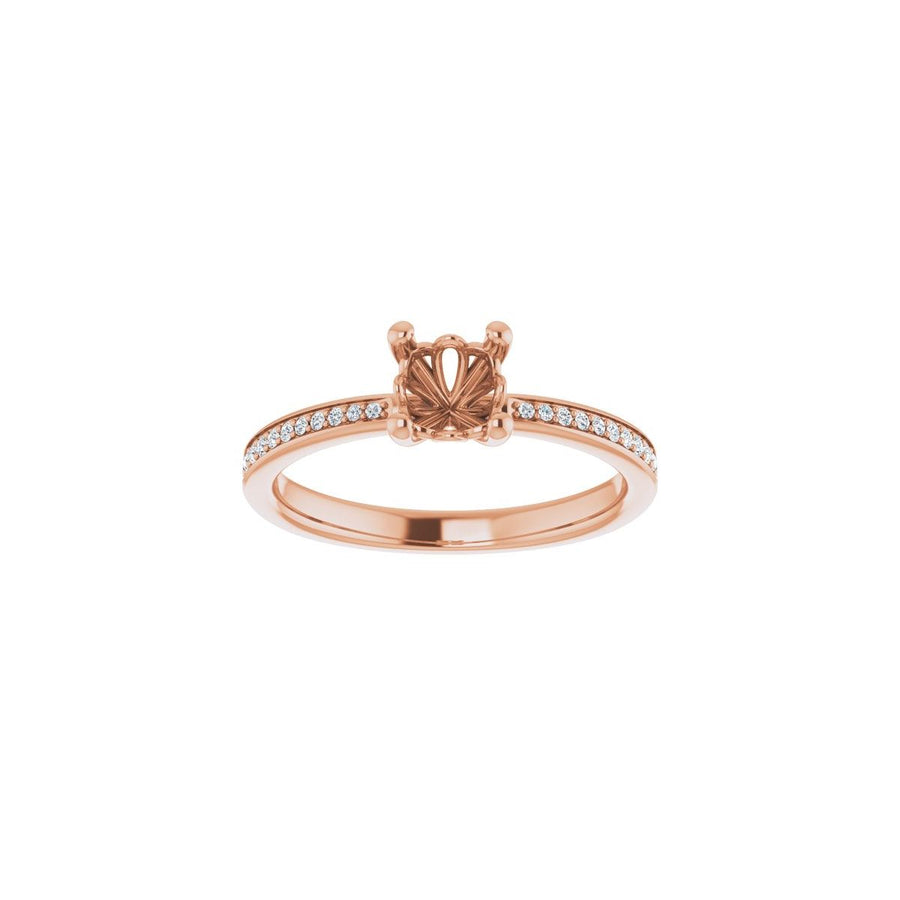 Semi-Set 1/6 CTW Cushion Engagement Ring (5 X 5 Mm) - gallery - Series 124170