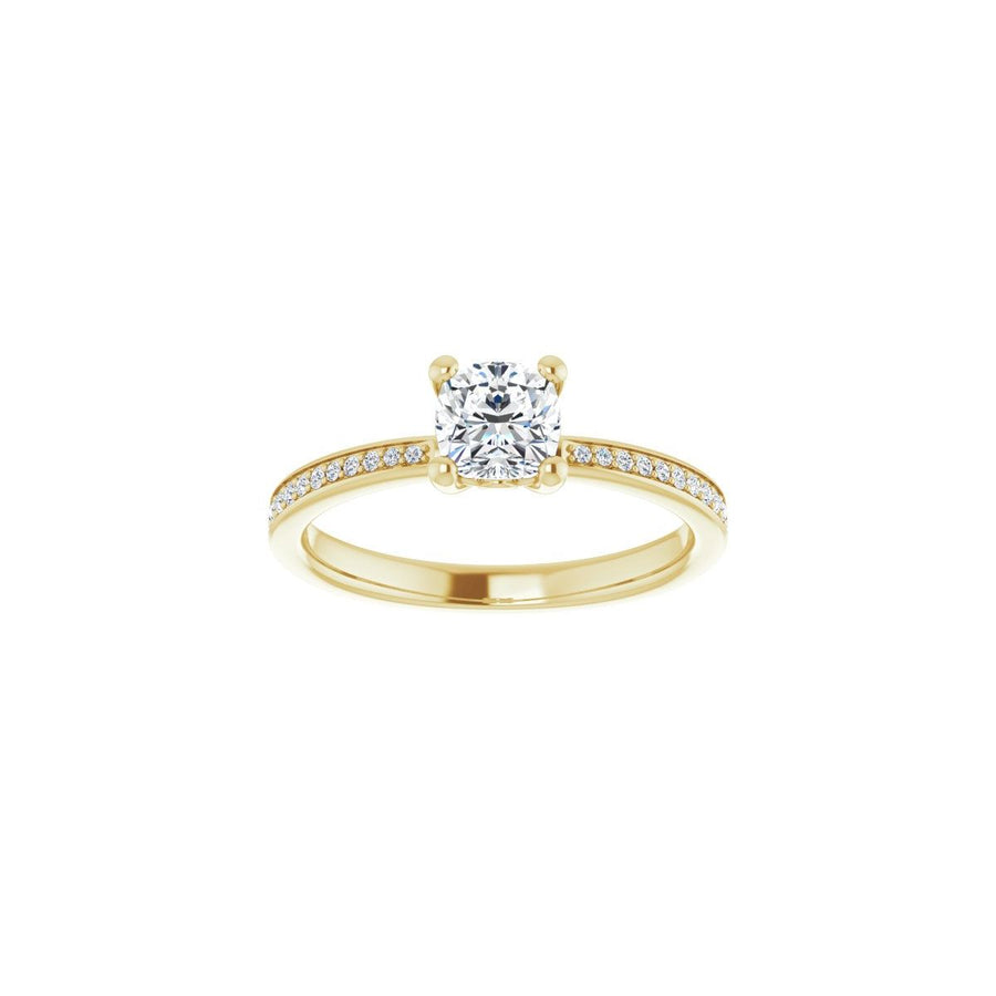 Semi-Set 1/6 CTW Cushion Engagement Ring (5 X 5 Mm) - gallery - Series 124170
