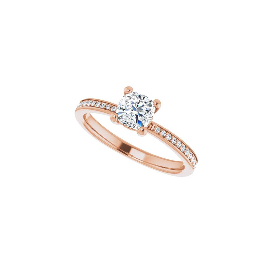 Semi-Set 1/6 CTW Cushion Engagement Ring (5 X 5 Mm) - gallery - Series 124170