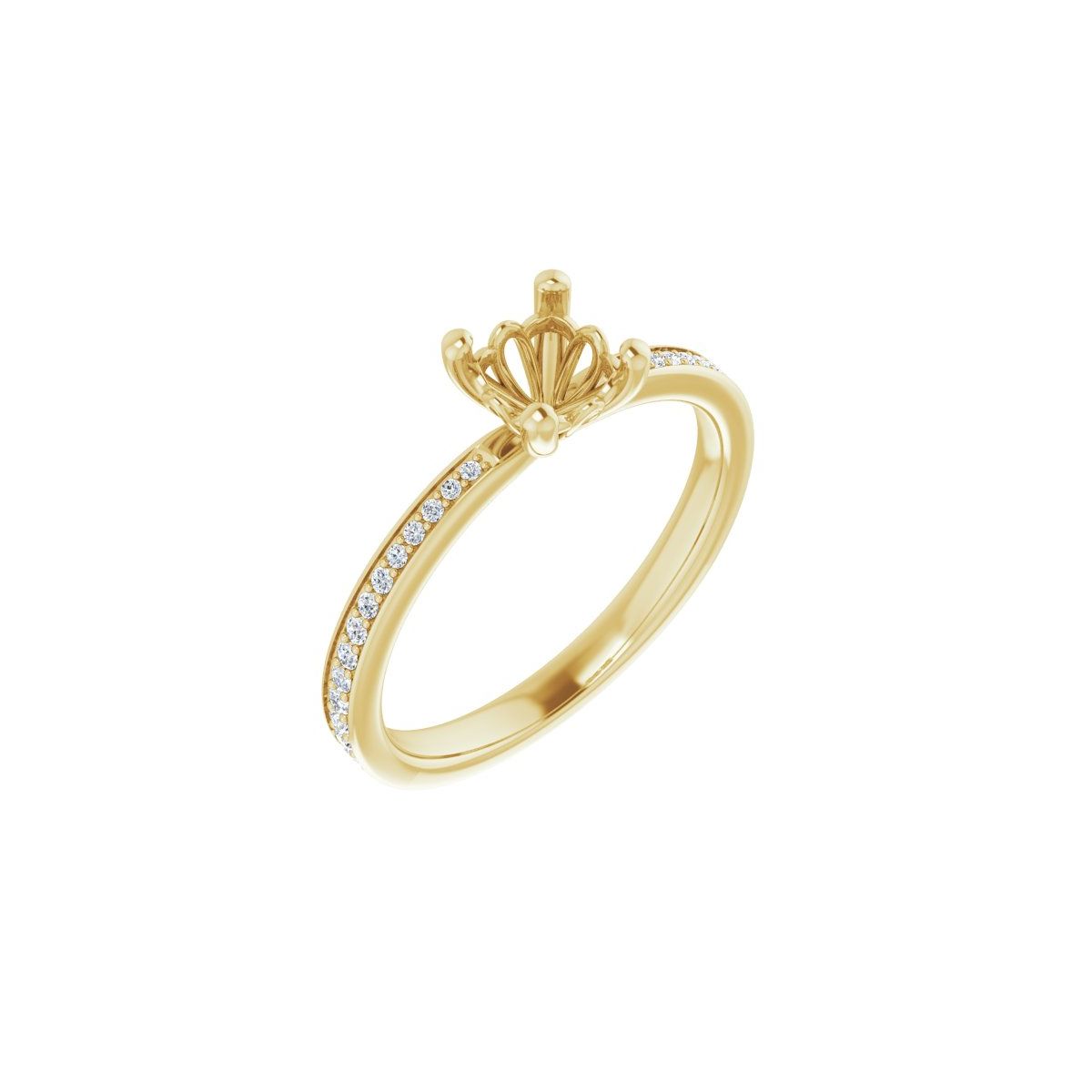Semi-Set 1/6 CTW Cushion Engagement Ring (5 X 5 Mm) - gallery - Series 124170