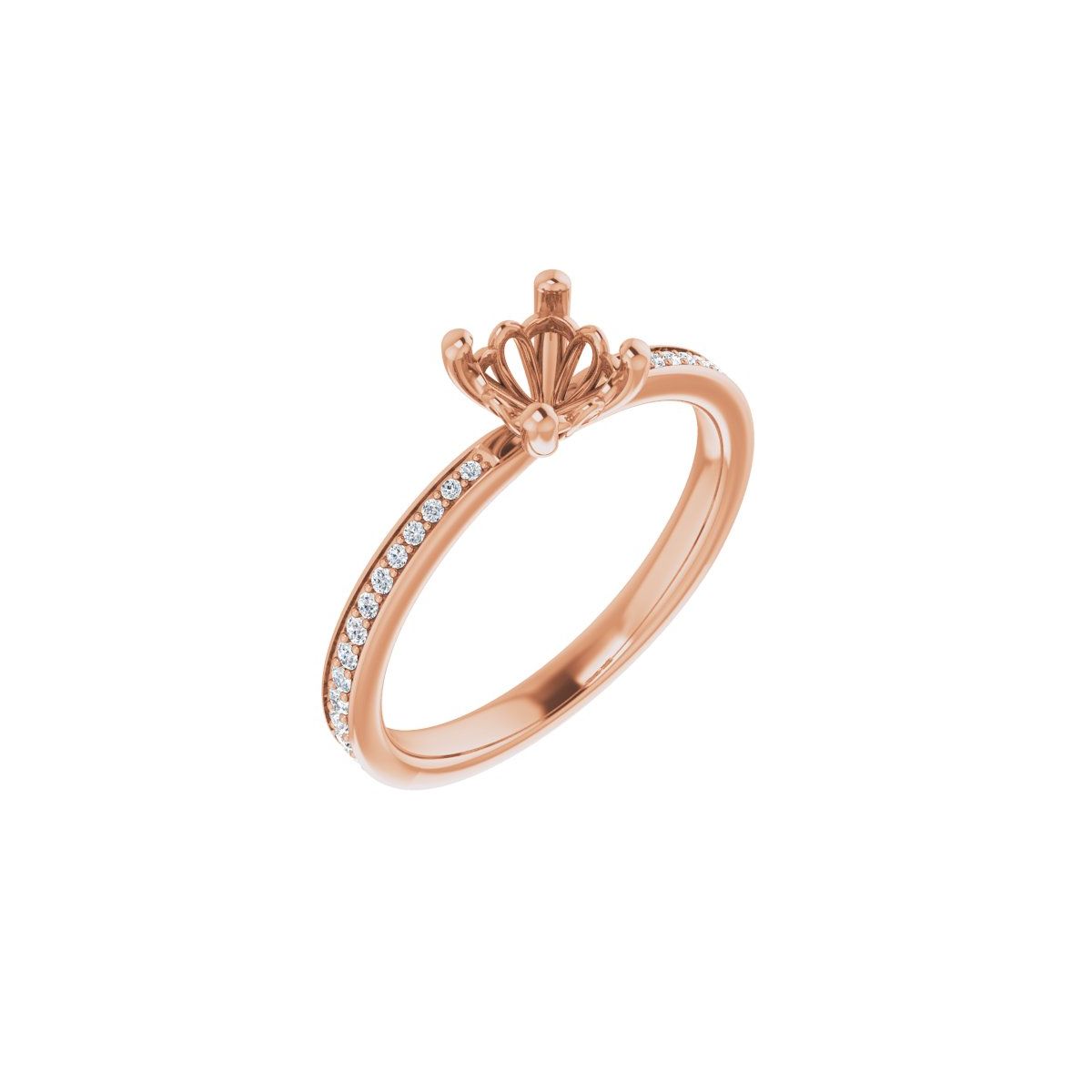 Semi-Set 1/6 CTW Cushion Engagement Ring (5 X 5 Mm) - gallery - Series 124170