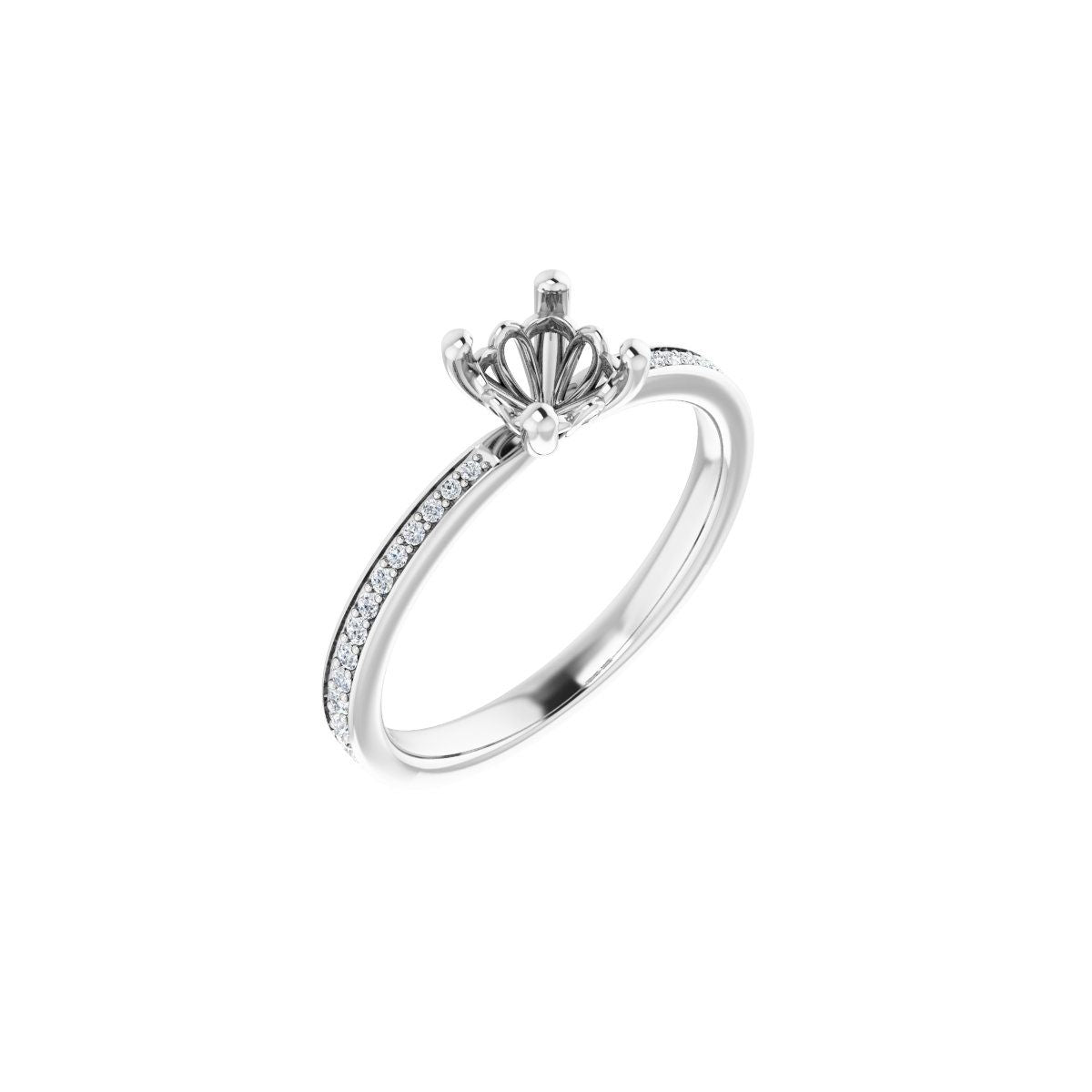 Semi-Set 1/6 CTW Cushion Engagement Ring (5 X 5 Mm) - gallery - Series 124170
