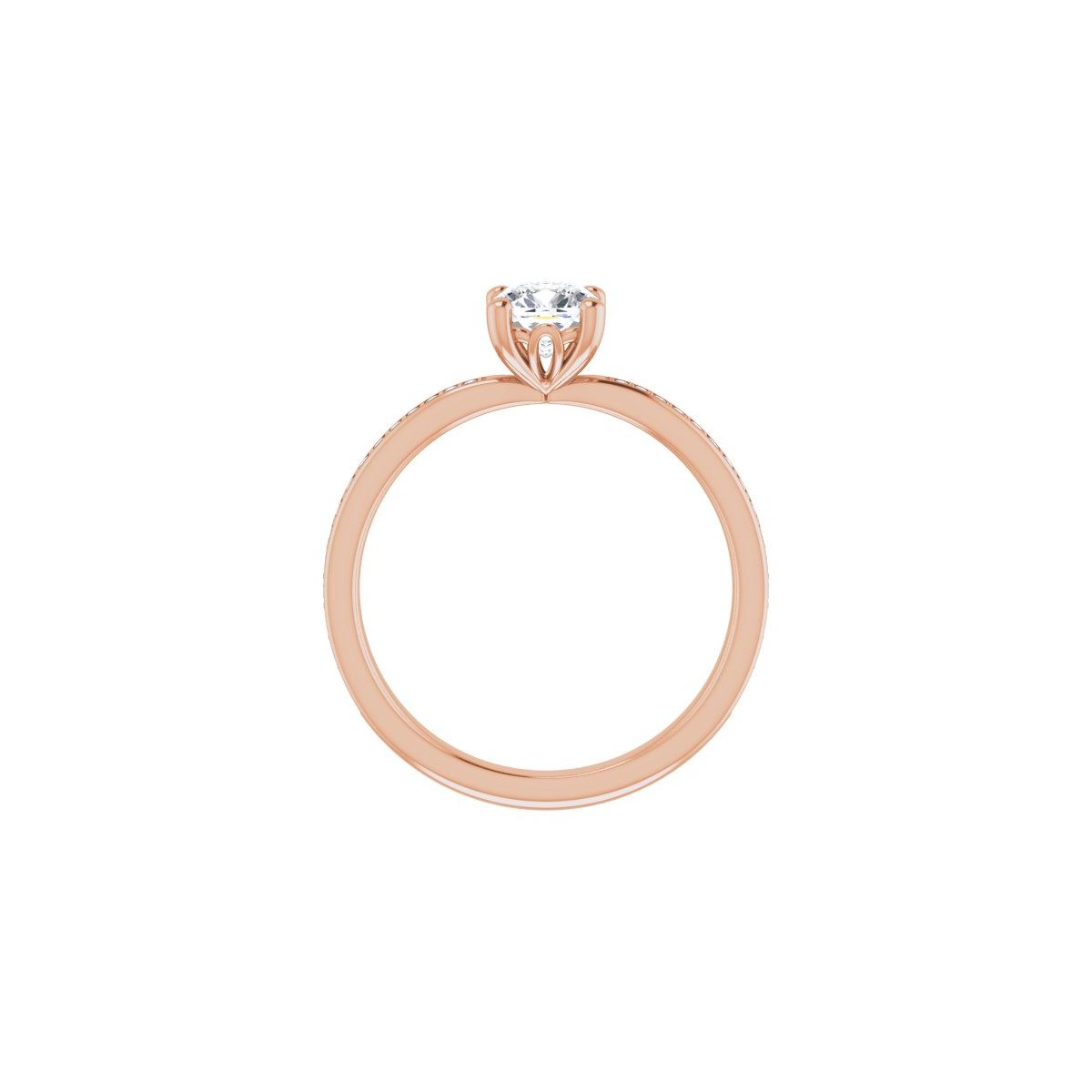 Semi-Set 1/6 CTW Cushion Engagement Ring (5 X 5 Mm) - gallery - Series 124170