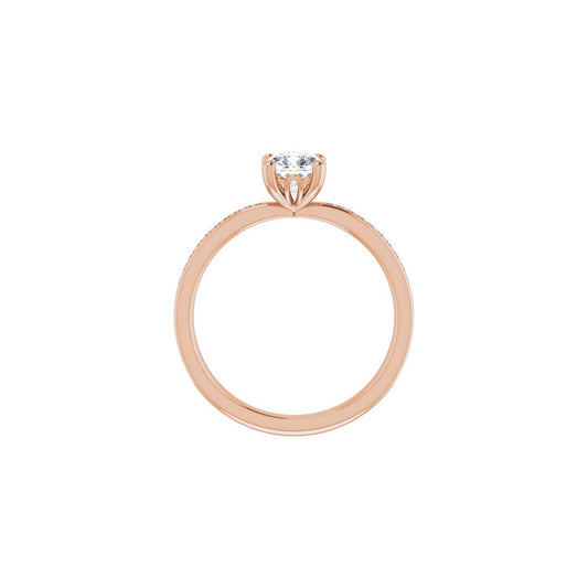 Semi-Set 1/6 CTW Cushion Engagement Ring (5 X 5 Mm) - gallery - Series 124170