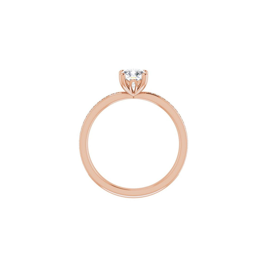 Semi-Set 1/6 CTW Cushion Engagement Ring (5 X 5 Mm) - gallery - Series 124170