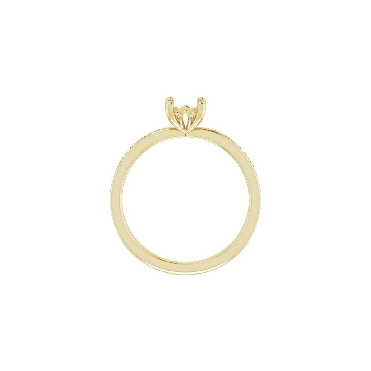 Semi-Set 1/6 CTW Cushion Engagement Ring (5 X 5 Mm) - gallery - Series 124170