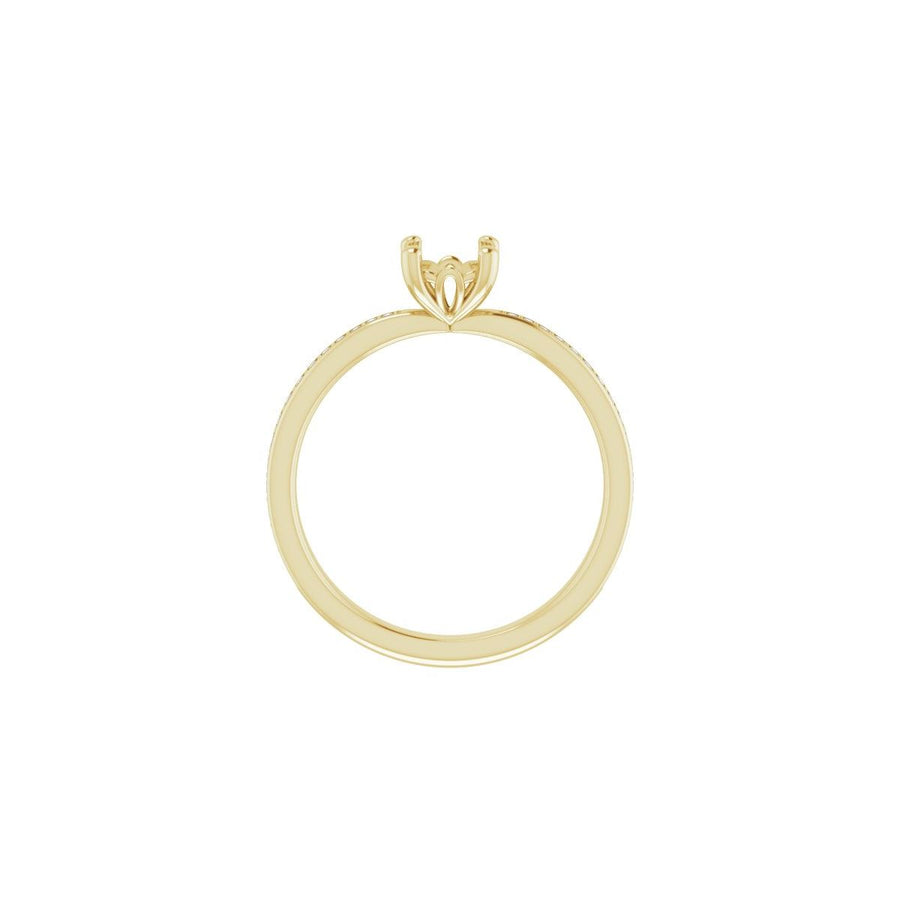 Semi-Set 1/6 CTW Cushion Engagement Ring (5 X 5 Mm) - gallery - Series 124170