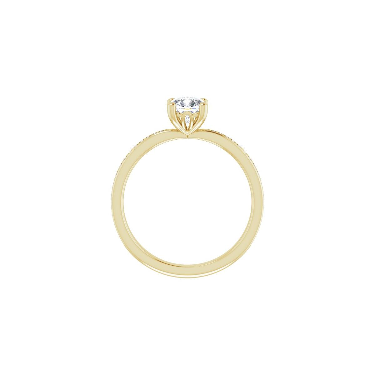 Semi-Set 1/6 CTW Cushion Engagement Ring (5 X 5 Mm) - gallery - Series 124170