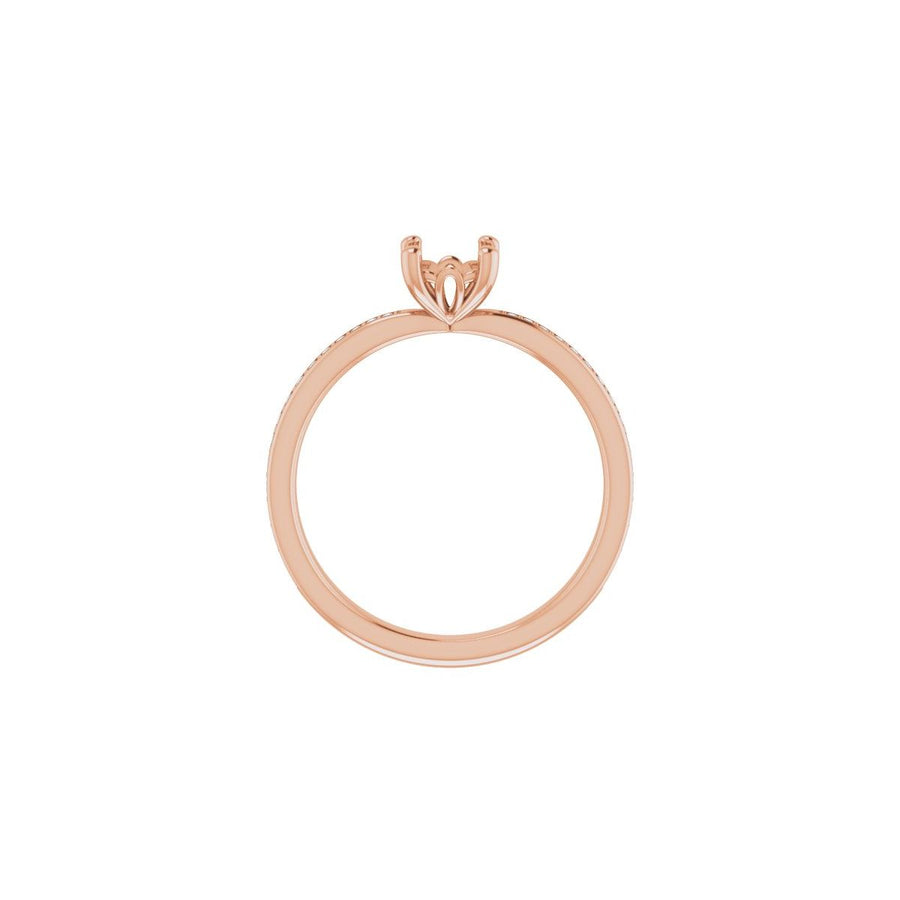 Semi-Set 1/6 CTW Cushion Engagement Ring (5 X 5 Mm) - gallery - Series 124170