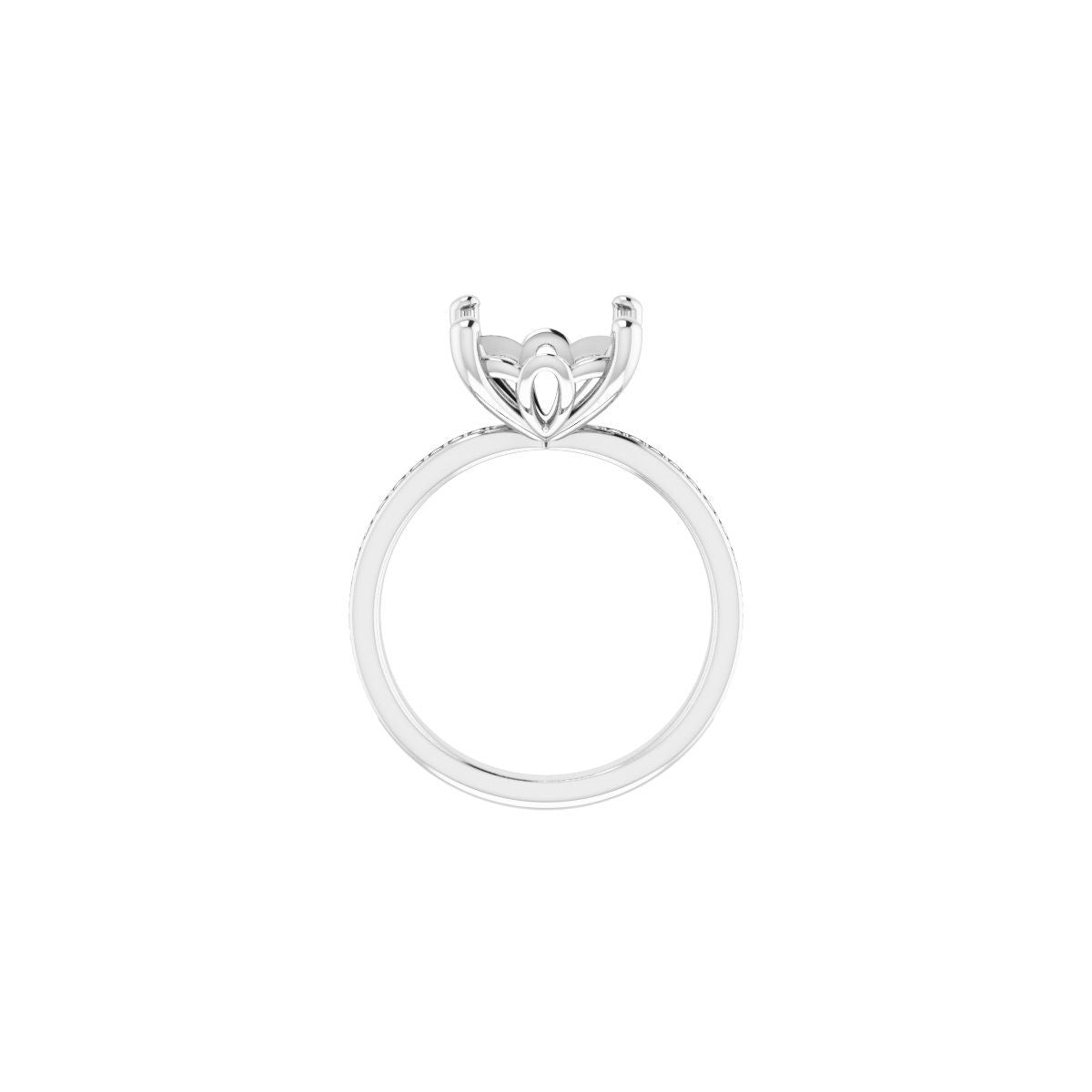 Semi-Set 1/4 CTW Cushion Engagement Ring (10 X 10 Mm) - gallery - Series 124170