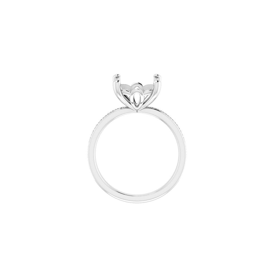 Semi-Set 1/4 CTW Cushion Engagement Ring (10 X 10 Mm) - gallery - Series 124170