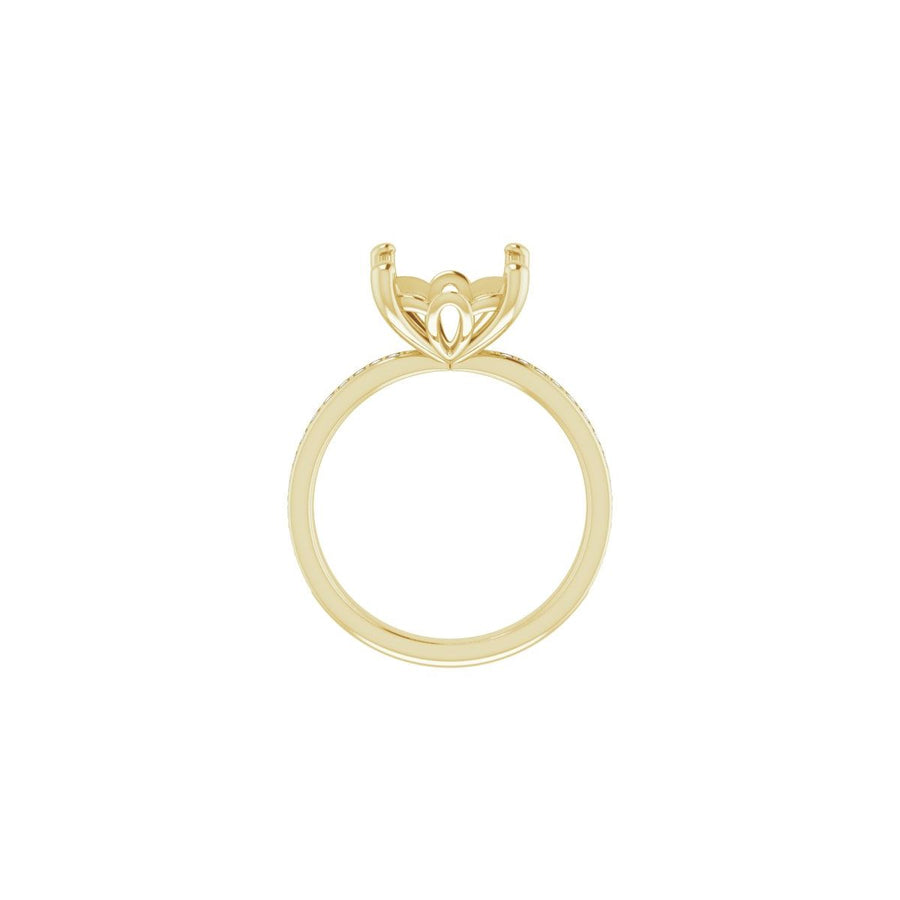 Semi-Set 1/4 CTW Cushion Engagement Ring (10 X 10 Mm) - gallery - Series 124170