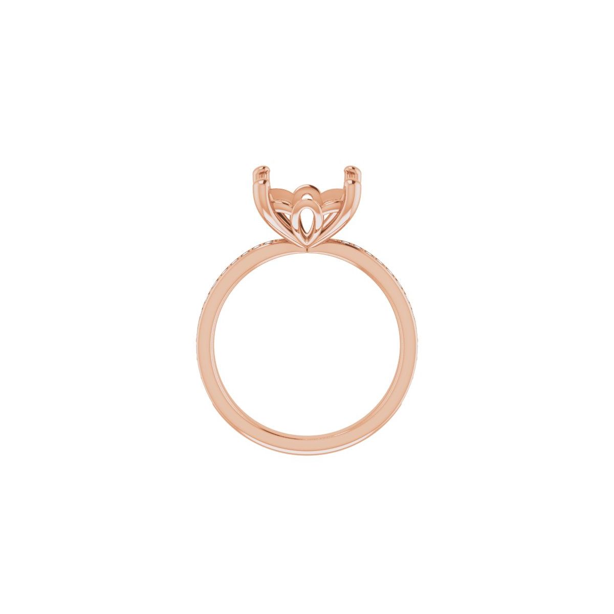 Semi-Set 1/4 CTW Cushion Engagement Ring (10 X 10 Mm) - gallery - Series 124170