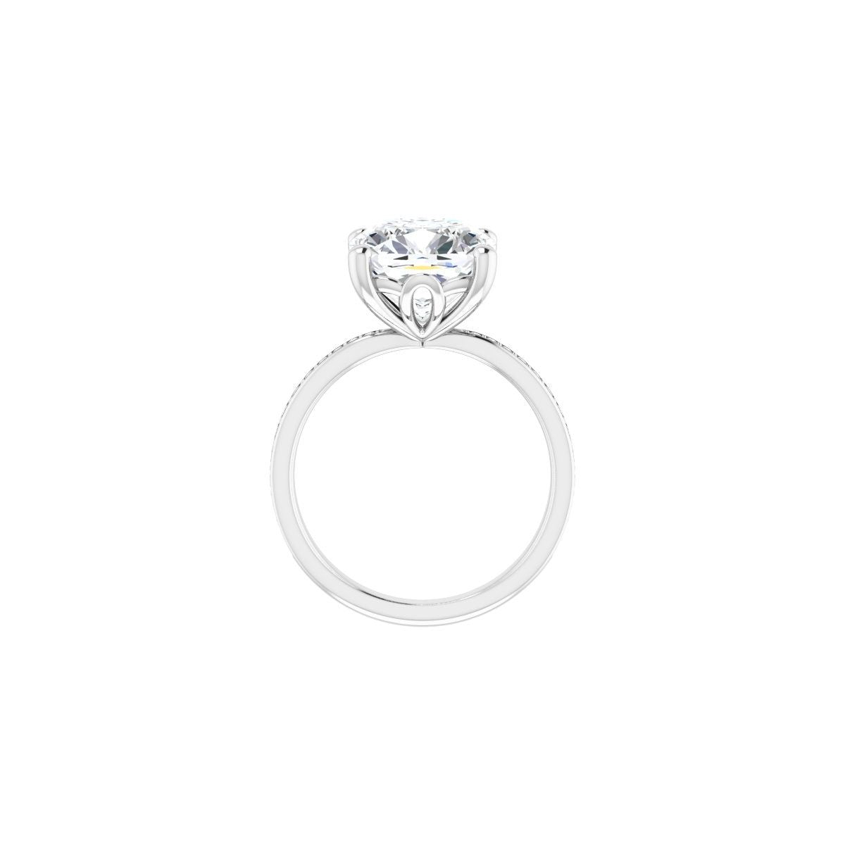 Semi-Set 1/4 CTW Cushion Engagement Ring (10 X 10 Mm) - gallery - Series 124170