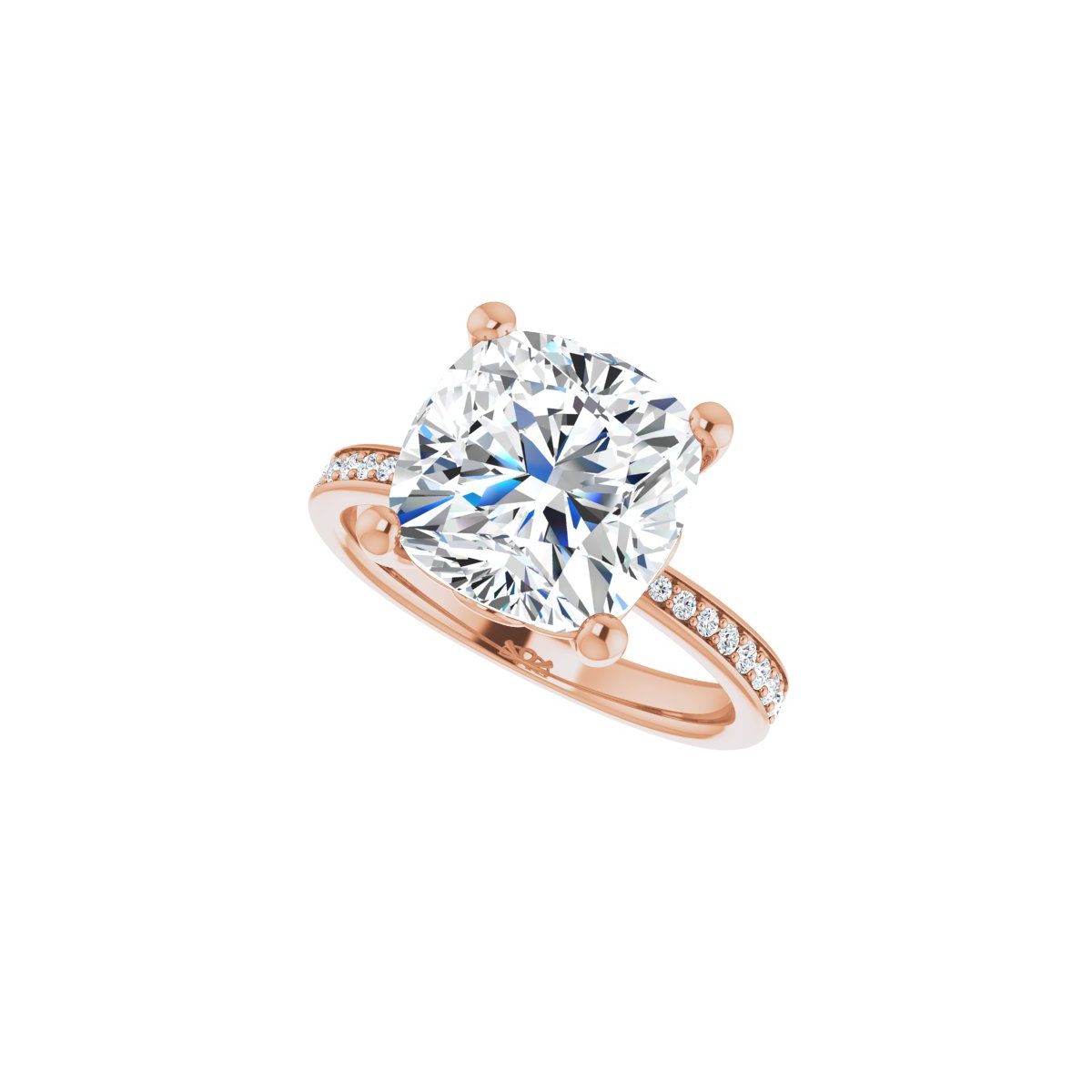 Semi-Set 1/4 CTW Cushion Engagement Ring (10 X 10 Mm) - gallery - Series 124170