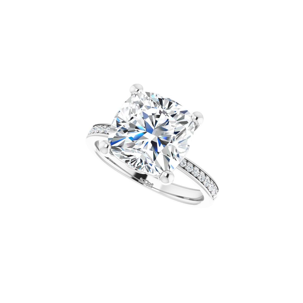 Semi-Set 1/4 CTW Cushion Engagement Ring (10 X 10 Mm) - gallery - Series 124170